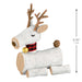 Hallmark 2026 Birch Reindeer ornament side view showing 2.75 inch height measurement and stacked log construction