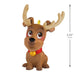 Toy reindeer figure with measurement details on a white background