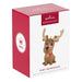 Hallmark Rudolph reindeer Christmas ornament in packaging on a white background