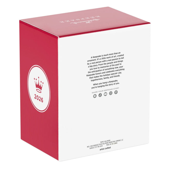 Red and white box with a crown logo and text on a white background