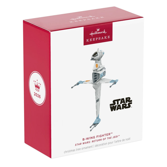2026 Hallmark Keepsake Star Wars B-Wing Fighter ornament box packaging