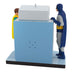 Rear three-quarter view of 2026 Hallmark Batman ornament showing battery compartment housing and DC Comics copyright text