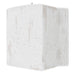 Textured white cube on a white background