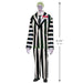 Bob as Beetlejuice ornament front view with striped suit and Hello Bob tag