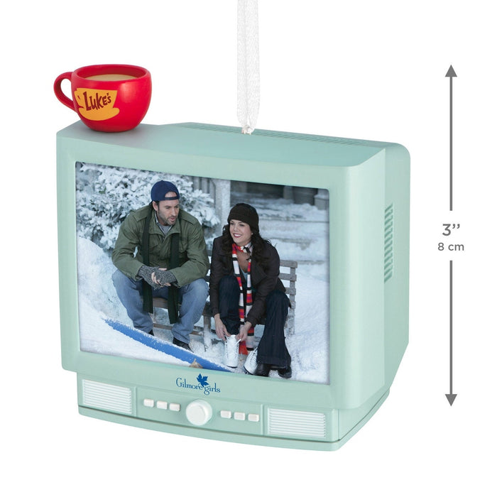 Gilmore Girls 2026 TV ornament with 3 inch height indicator and white ribbon hanger