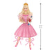 Hallmark 2026 Barbie Nutcracker ornament pink satin dress white floral embroidery gold trim