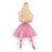 Back view of Barbie Nutcracker ornament matte pink skirt texture high bun hair detail