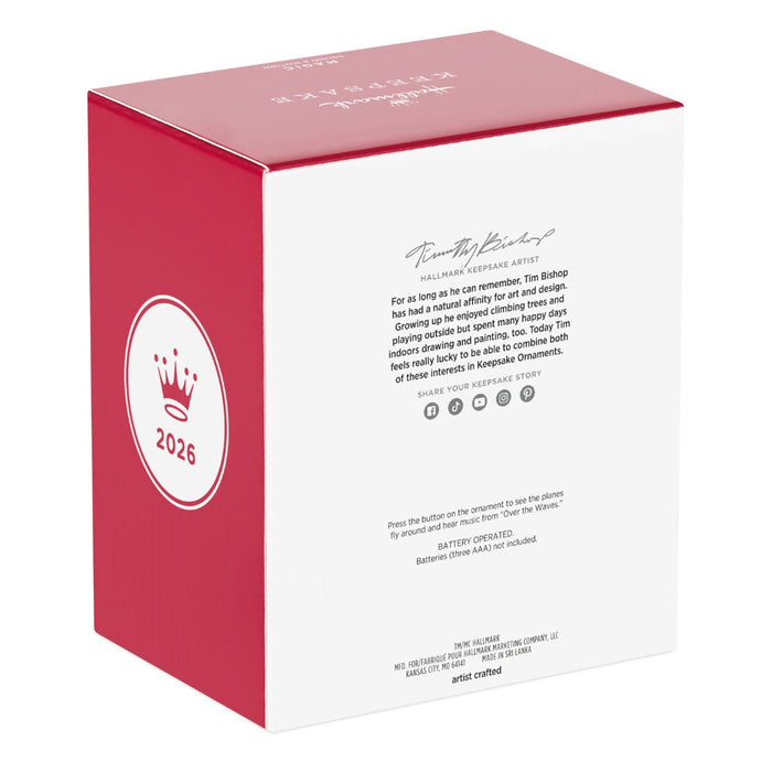 Red and white box with a logo and text on a white background