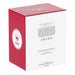 Red and white box with a logo and text on a white background