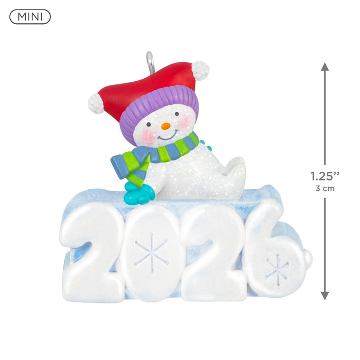 Snowman ornament with '2021' on a white background