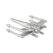 Metallic model of a spaceship on a white background