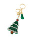 Christmas tree keychain with tassel on a white background