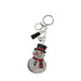 Snowman keychain with rhinestones on a white background