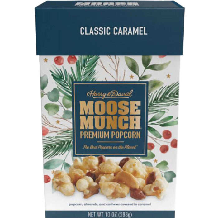 Moose munch Carmel popcorn ready for the holidays.