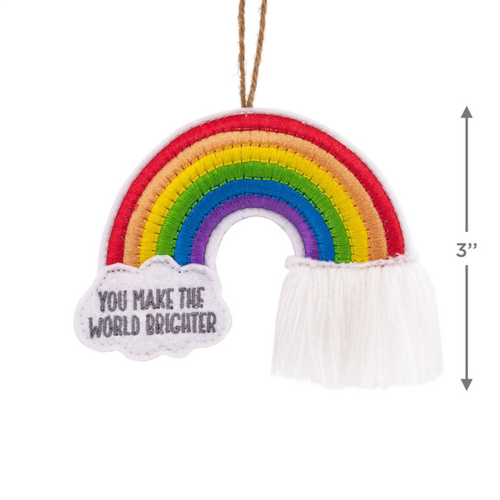 Hallmark : Make the World Brighter Rainbow Fabric Hallmark Ornament