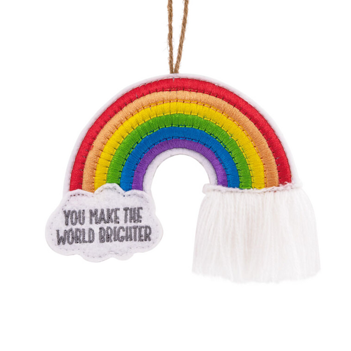 Hallmark : Make the World Brighter Rainbow Fabric Hallmark Ornament