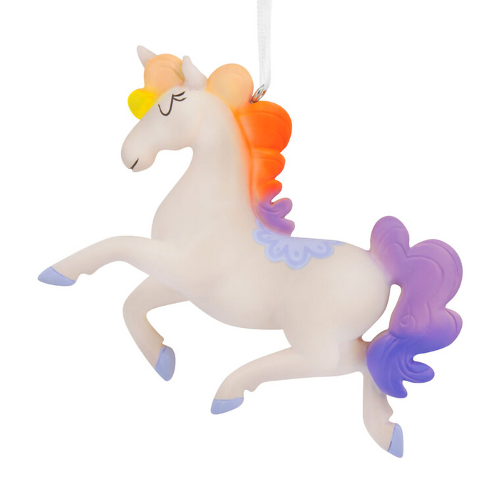 Hallmark : Whimsical Unicorn With Rainbow Mane Hallmark Ornament