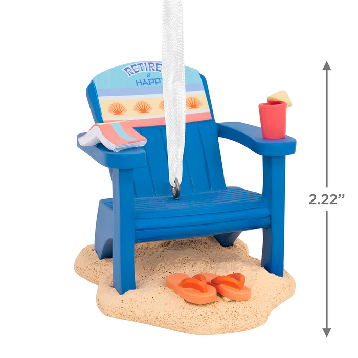 Hallmark :  Retired and Happy Beach Chair Hallmark Ornament - Tree Trimmer