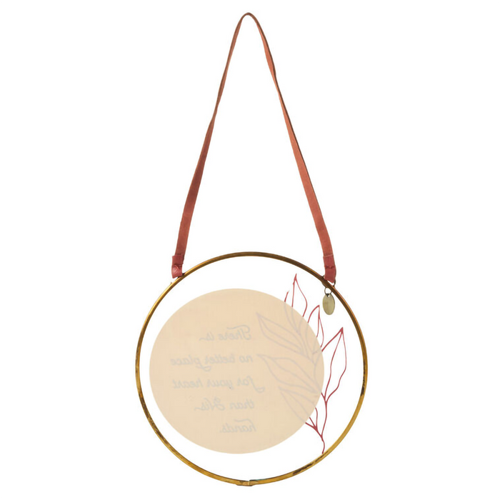 Hallmark : No Better Place Than in His Hands Hanging Glass Sentiment Sign