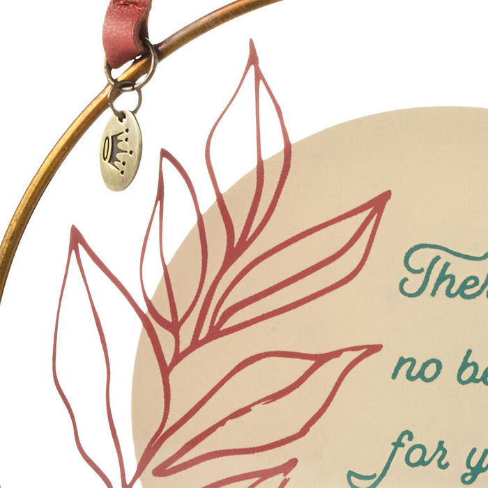 Hallmark : No Better Place Than in His Hands Hanging Glass Sentiment Sign