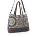 A large tote bag featuring a cotton and linen fabric, ideal for carrying essentials with a touch of elegance.