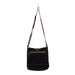 Stylish floral print canvas bag with a brown strap and a brown leather shoulder strap for comfortable carrying.