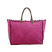 A pink tote bag embellished with a star, perfect for casual outings.
