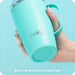 A blue mug with a cheerful lemon design, combining functionality with a fun aesthetic.