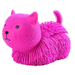 Pink cat-shaped stress ball on a white background