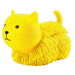 Yellow cat-shaped sponge with textured surface on a white background