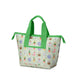 A compact green lunch bag with a green handle, ideal for transporting food items.