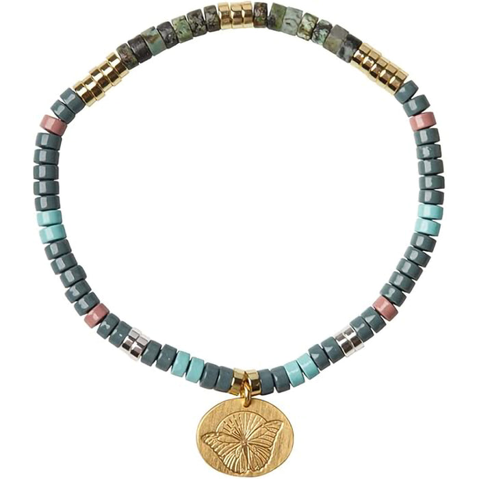 Scout Curated Wears : Stone Intention African Turquoise Gold Charm Bracelet at Annie's Hallmark