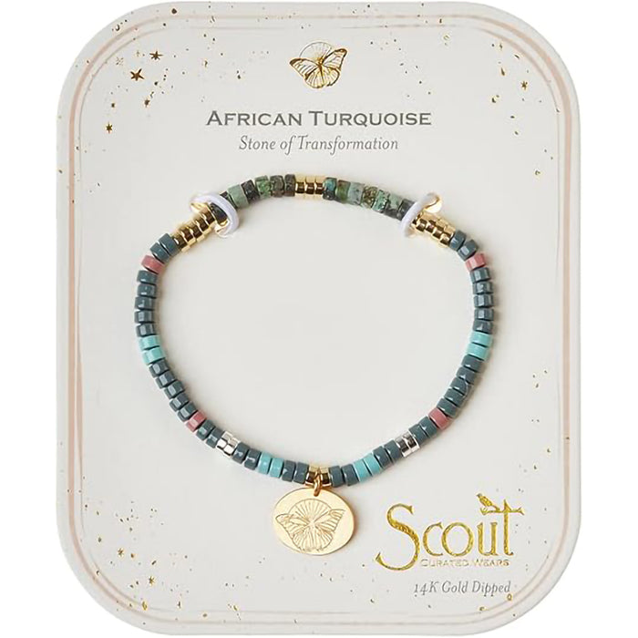 Scout Curated Wears : Stone Intention African Turquoise Gold Charm Bracelet at Annie's Hallmark