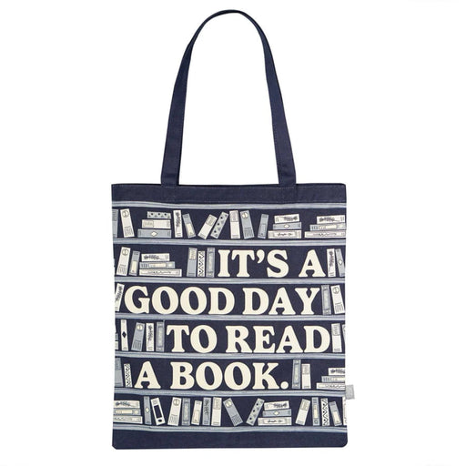 Half Moon Bay Good Day recycled cotton shopper bag with positive message design for everyday shopping and reusable carrying needs.
