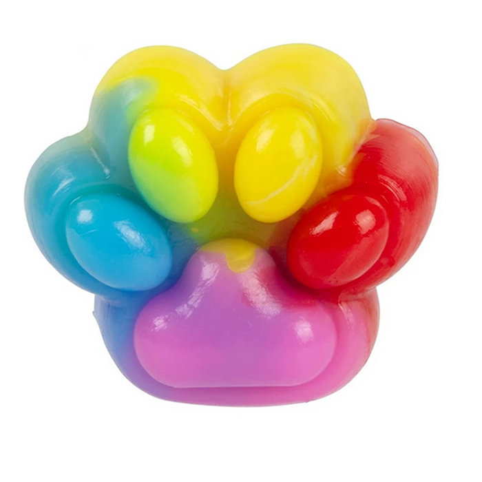 Colorful cloud-shaped toy with multiple colors on a white background