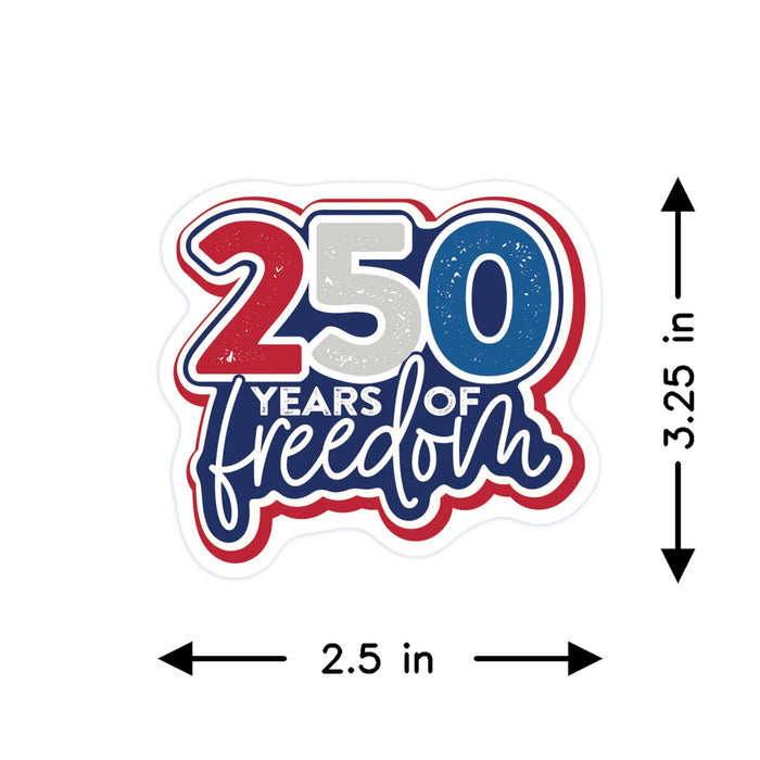 This Simply Said Inc 250 Years Freedom Stickers set celebrates American history with a festive patriotic design.