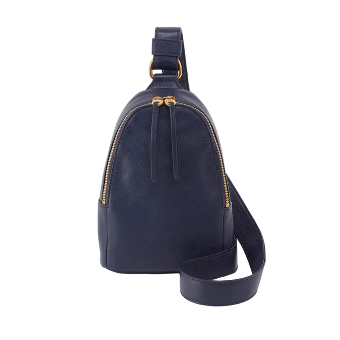 This HOBO Fern Sling in Ink Navy combines modern style with comfortable hands-free convenience. 