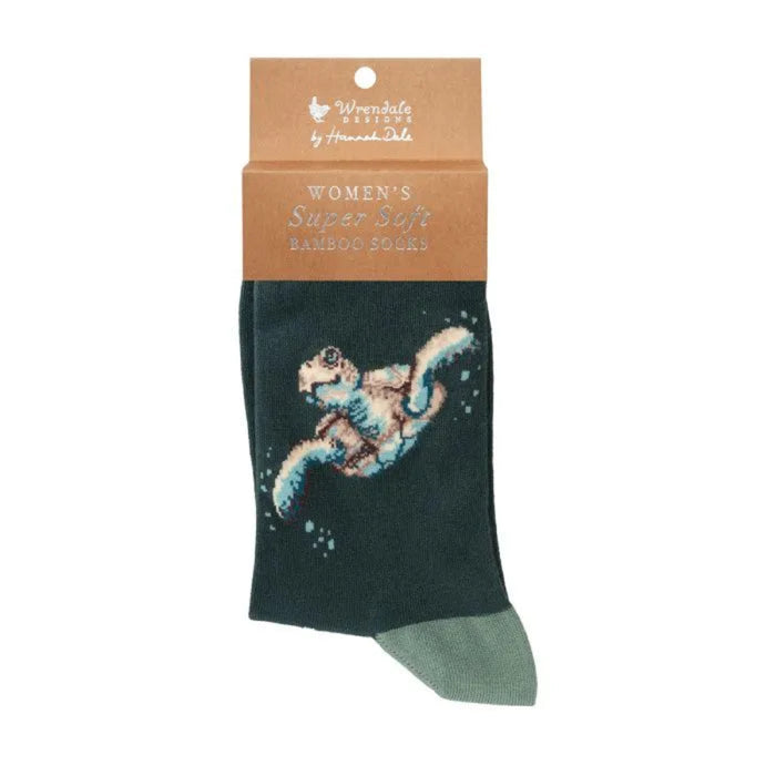 Wrendale Designs Swimming School Turtle Socks featuring a charming turtle design