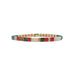 Multi-colored wooden bracelet crafted from a single piece of wood, showcasing natural grain and vibrant hues.