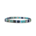 A blue and white bracelet featuring a square design, showcasing a modern and stylish accessory.
