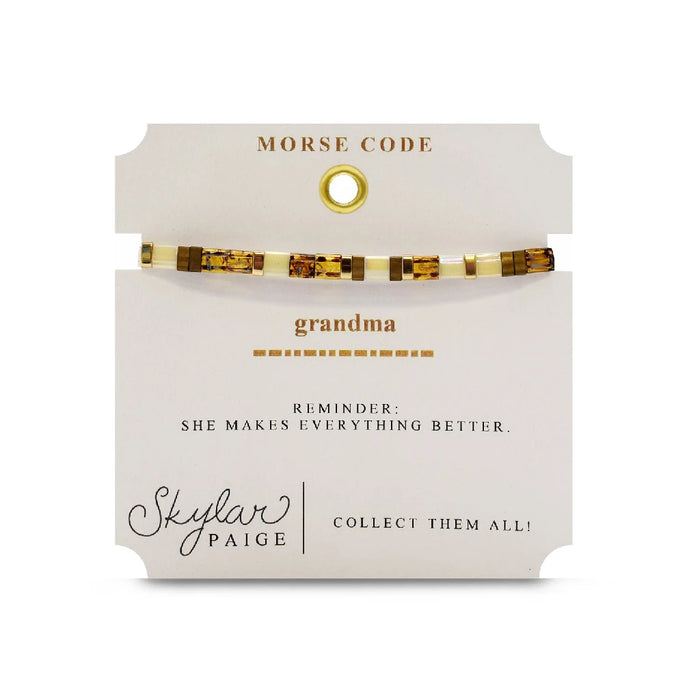 A stylish bracelet composed of brown and white glass beads, highlighting a blend of earthy and neutral tones.