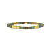 Gold and blue bracelet featuring a distinctive square pattern design.
