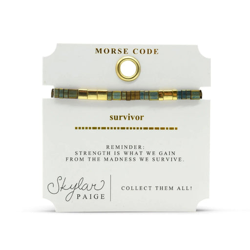 A square-patterned bracelet in gold and blue hues, showcasing a unique style.