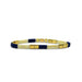 A blue and white bracelet crafted from gold and white leather, showcasing a stylish and elegant design.