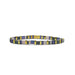 A gold bracelet adorned with several purple stones, showcasing an elegant and vibrant design.