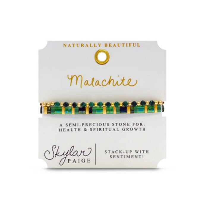 Two stylish bracelets made of green and gold beads, showcasing a beautiful color combination.