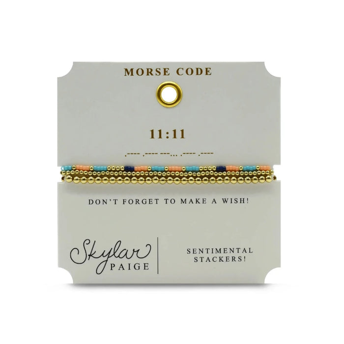 A stylish bracelet composed of assorted colorful beads, creating a cheerful accessory.