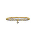  Gold and white bead bracelet featuring a cross design, elegantly crafted for a stylish accessory.