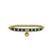 . Gold bracelet featuring turquoise beads and a delicate gold leaf charm, showcasing a blend of elegance and nature.