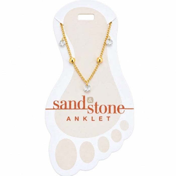 This beautifully crafted Sand & Stone Ball Dangle Anklet in Gold features a chic ball dangle design in a polished gold-tone finish.